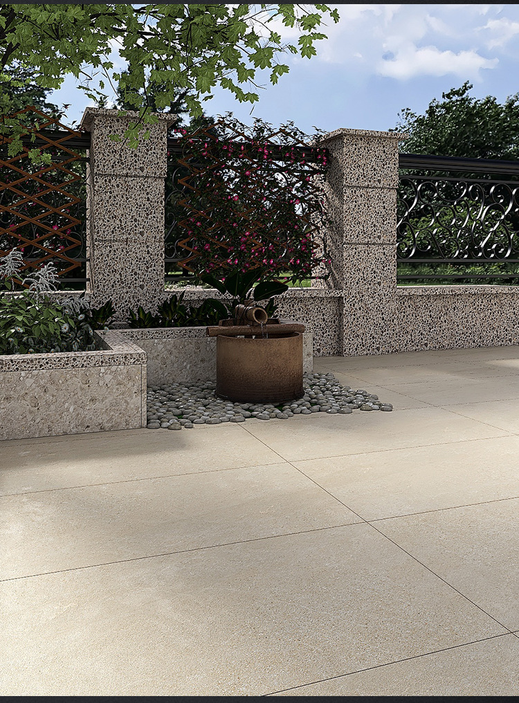 20mm仿砂岩石英砖户外别墅庭院砖花园地砖园林景观砖防滑耐磨瓷砖