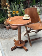 法式复古实木海棠花咖啡桌茶几桌边几桌下午茶茶桌阳台露台咖啡桌