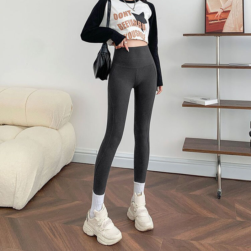 防风 冬季轻暖黑金瑜伽芭比裤加绒保暖鲨鱼裤收腹提臀打底裤-阿里巴巴