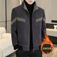 一件代发秋冬新款男士短款秋冬季韩版休闲男士呢子大衣加厚夹克上