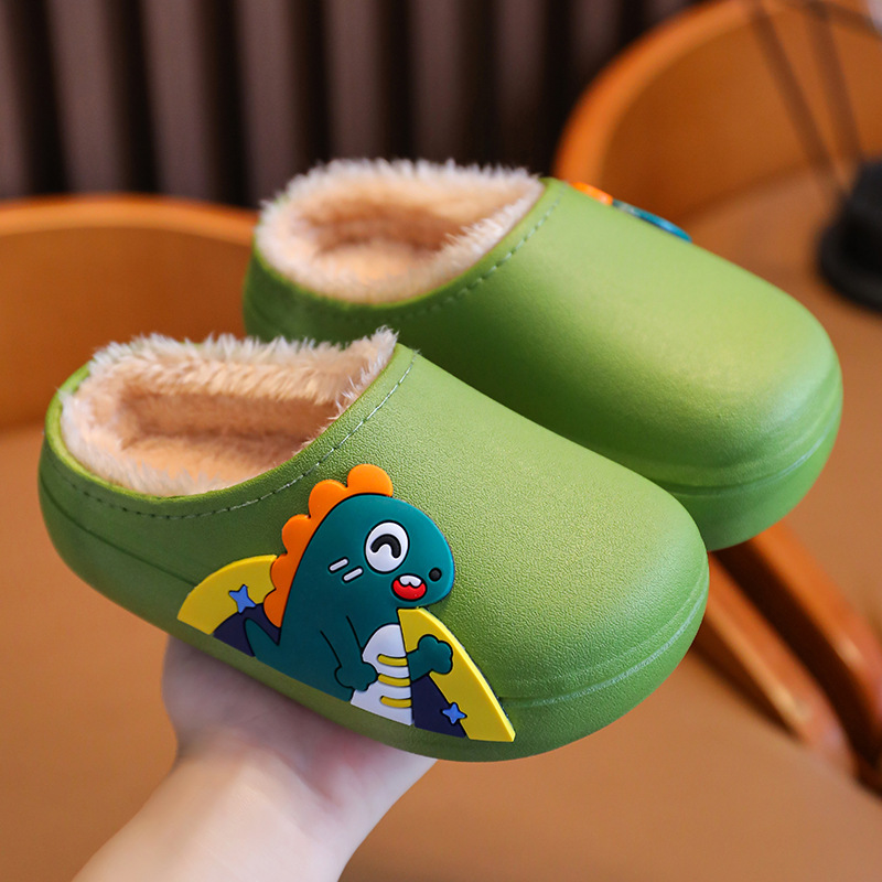 kid shoe Winter Kid Cartoon Cute Warm Waterproof Non-Slip Girls Home Boys Baby Furry Children Cotton Slippers