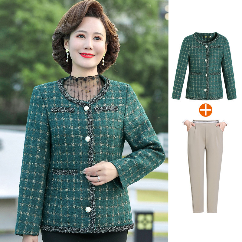 妈妈春装外套时尚洋气小香风40岁中老年女装春秋气质风衣短款上衣