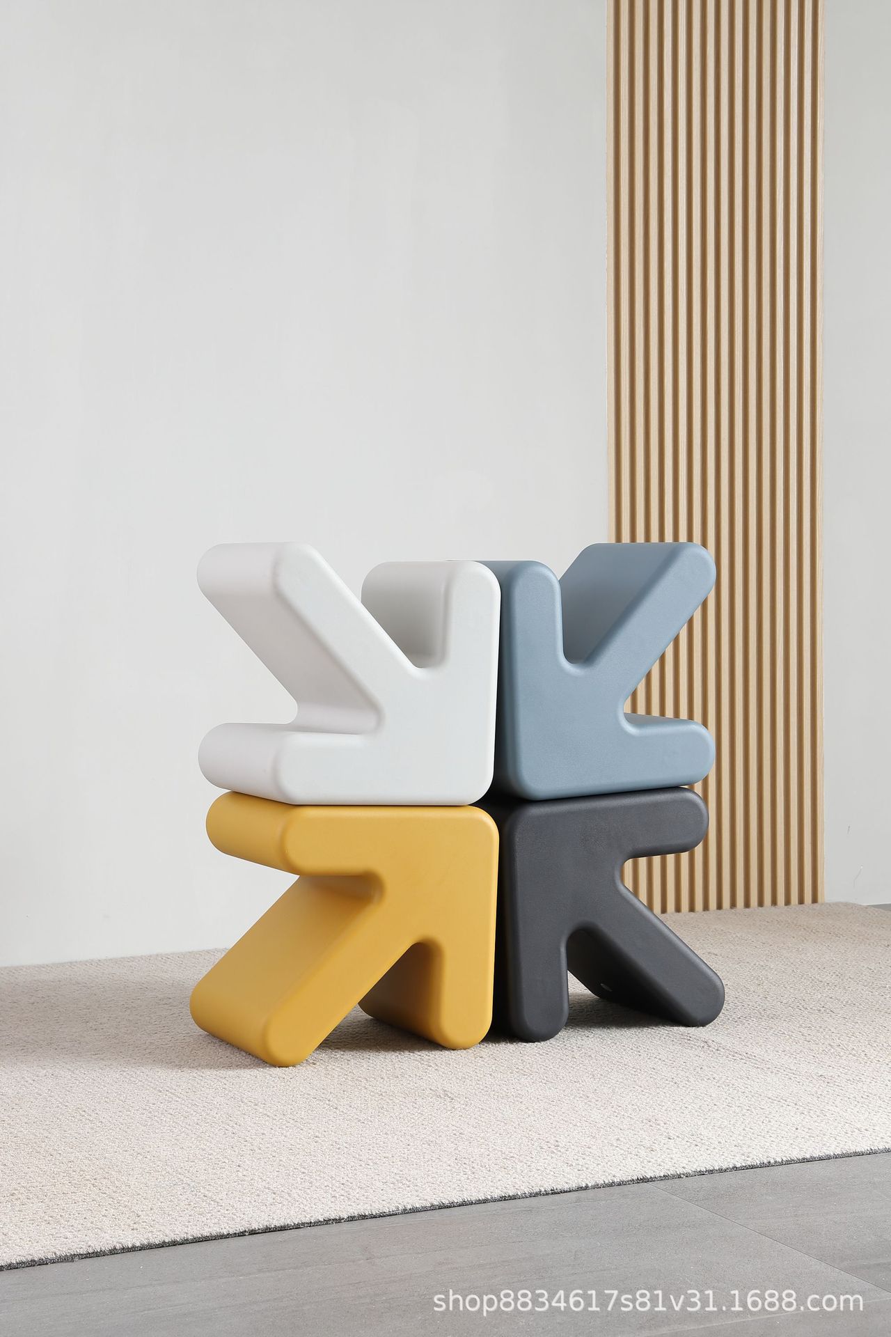 简约创意沙发凳 家用客厅休闲摆饰箭头椅 门口衣帽间换鞋凳