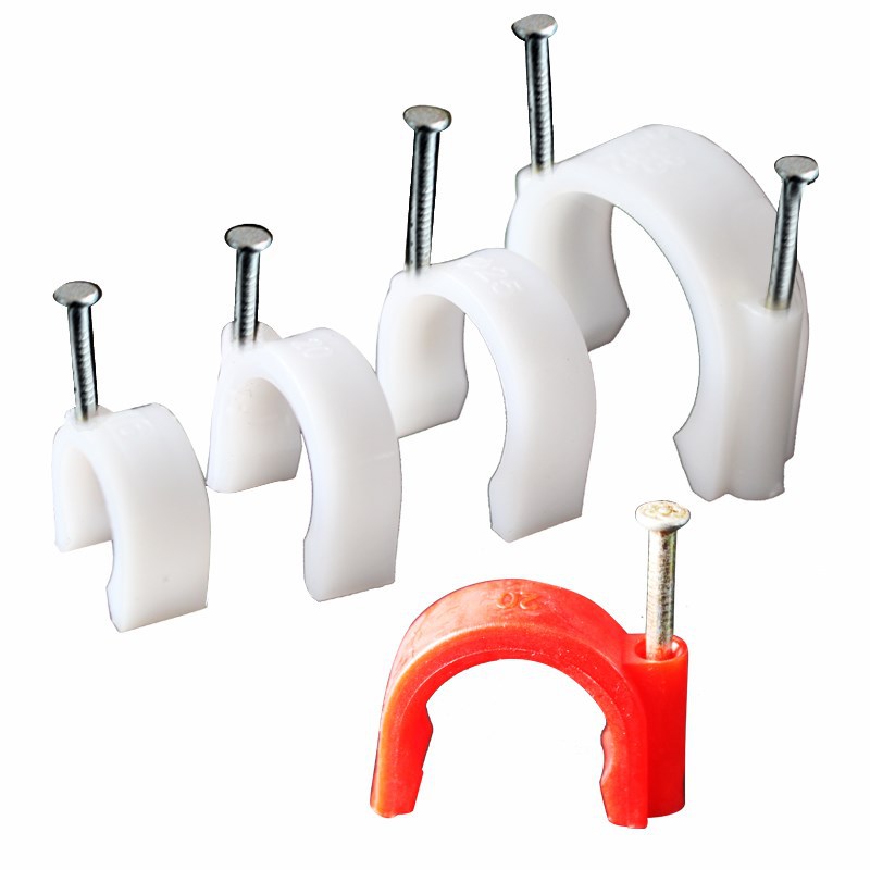 25边卡管卡16卡特种电线管线卡20一包白色钢钉钉卡pvc32线管卡