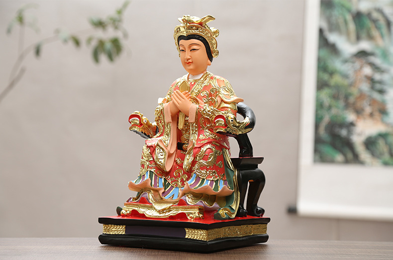 16寸泰山娘娘像泰山圣母像泰山奶奶碧霞元君神像树脂佛像供奉神像