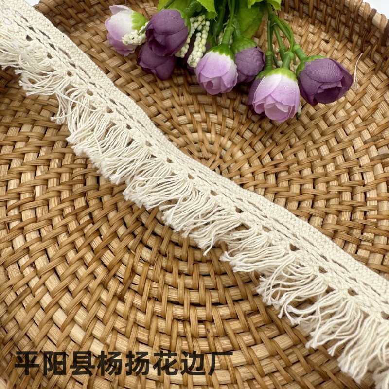 in stock supply cotton 3.5cm fringe lace wholesale cotton thread row beard clothing decoration home textile accessories accessories