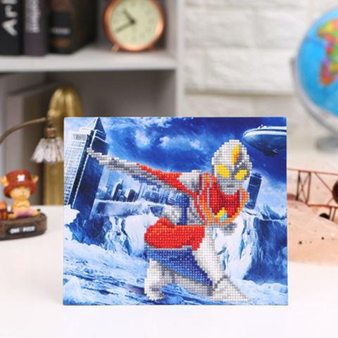 奥特曼钻石画带框儿童钻石画贴画手工diy制作材料包男女孩亲子益