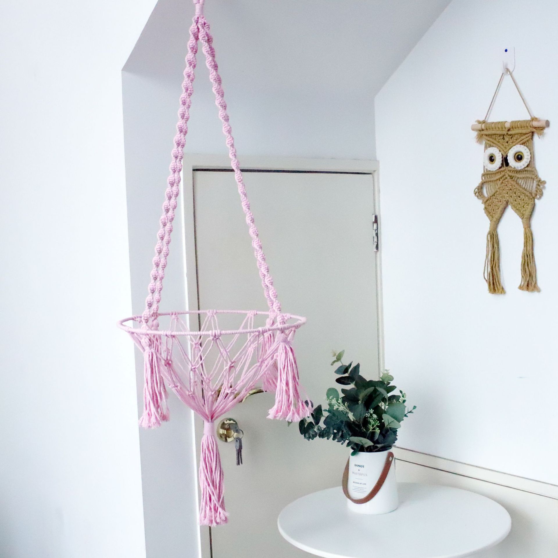 手工编织棉绳宠物吊床 猫咪吊篮秋千 网红宠物猫床猫窝网兜