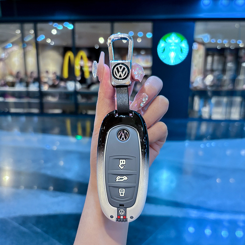 适用2013-2021款大众途锐钥匙套19-20进口新途锐车钥匙包钥匙壳扣