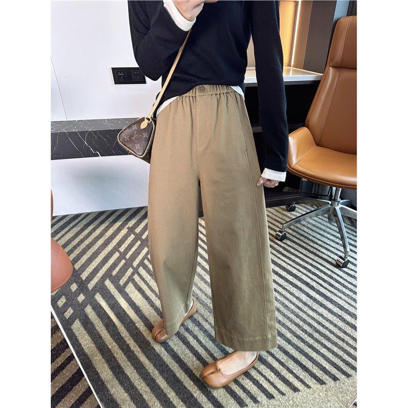 九分散步神裤-舒适秋季直筒遮胯藏肉松紧腰萝卜小个子奶奶休闲裤