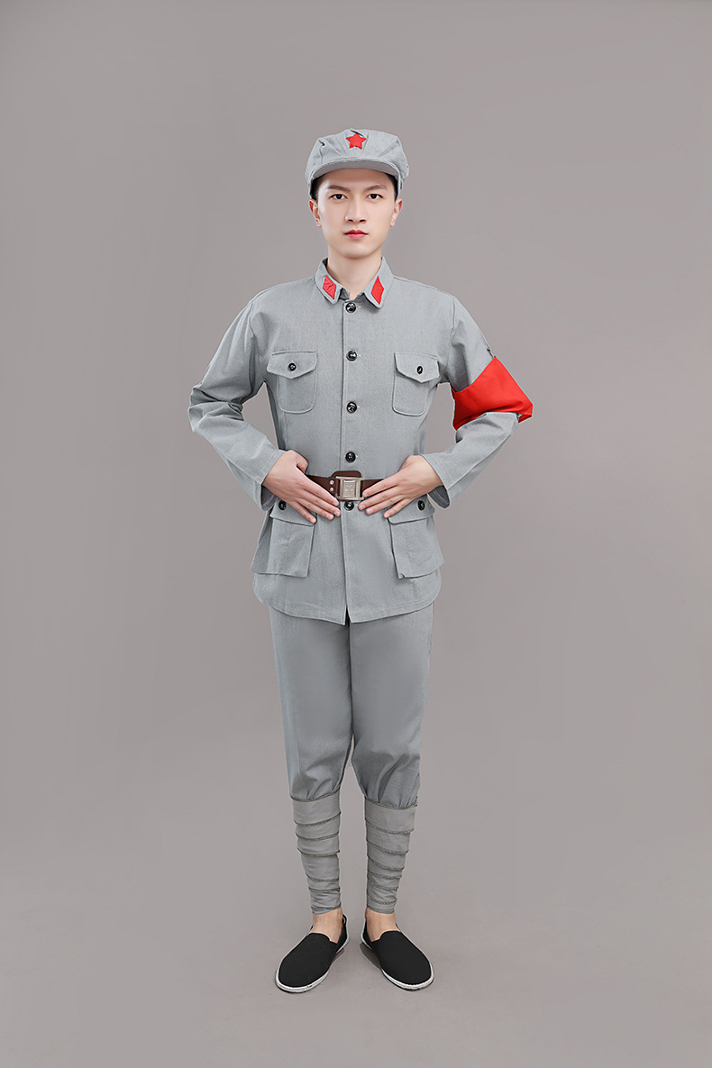 成人红军八路军衣服演出服志愿军棉麻65式老军装红卫兵服抗战服装