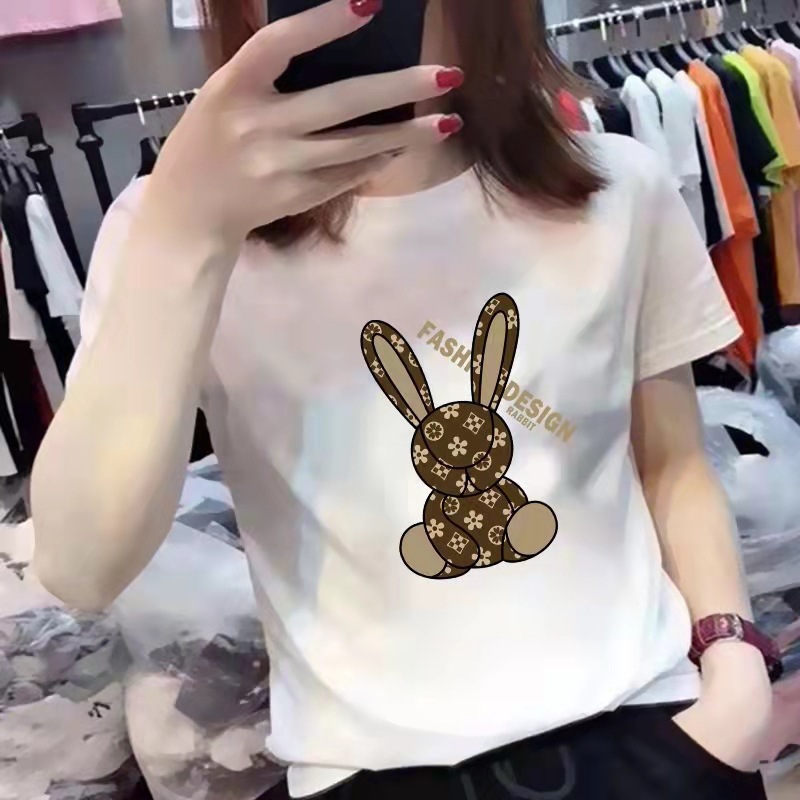 Factory in Stock Wholesale Spring and Summer New Pure Cotton Loose Printed Short-Sleeved T-shirt Men and Women Couple Parent-Child Clothing Ins Fashion