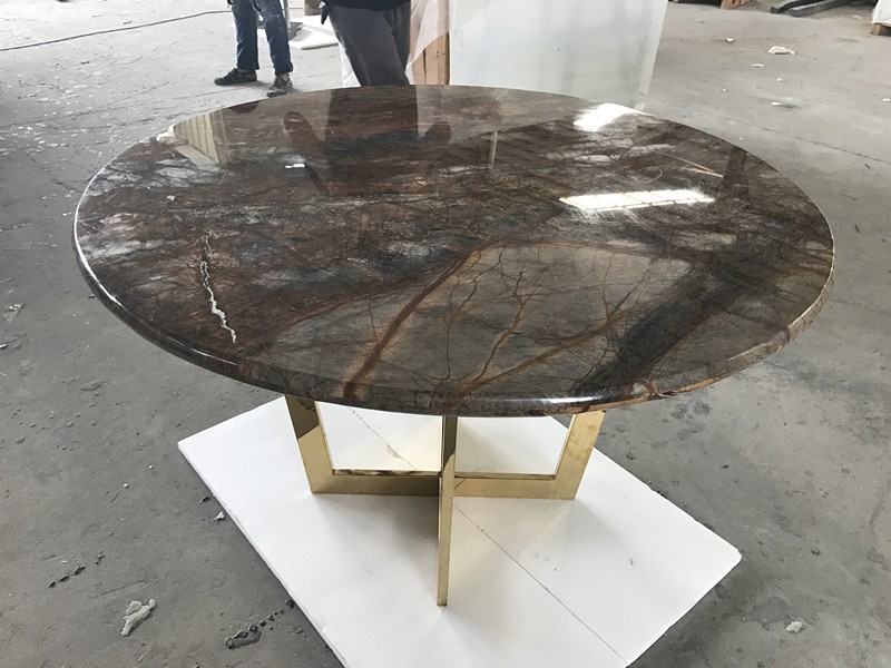 厂家直销 天然大理石热带雨林棕卫生间浴室厨房 台面板吧台餐桌