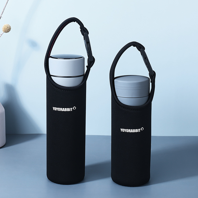 水杯杯套玻璃杯保温杯保护套袋隔热通用便携提绳户外旅行布套杯子