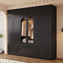 实木衣柜家用卧室现代简约组合柜法式复古衣橱收纳柜子