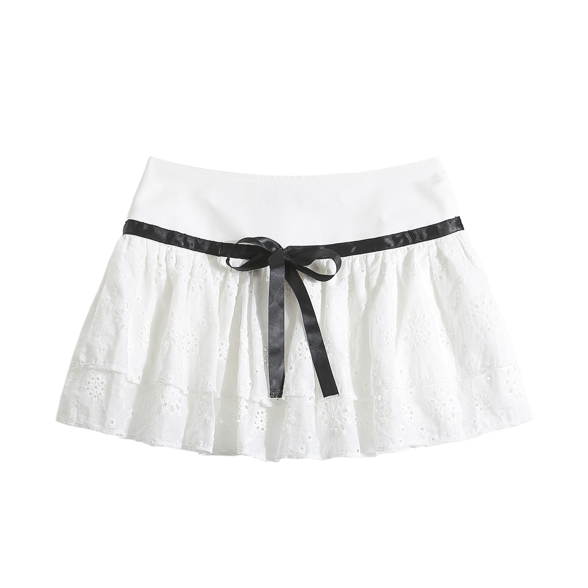 纯欲风白色蕾丝半身裙女2024新款小个子高腰显瘦防走光a字短裙夏