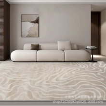 简约客厅家用地毯沙发茶几卧室高级素色线条卧室耐脏床边机织耐脏