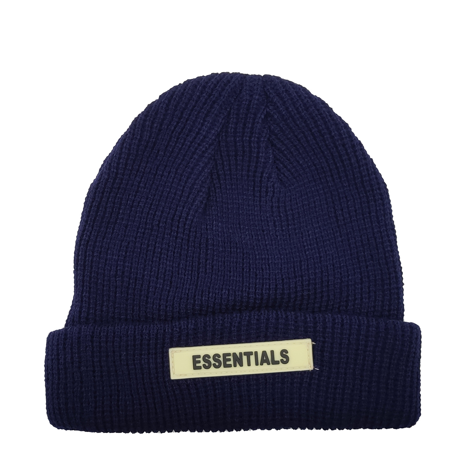 Fog Essentials Double Line Knitted Hat Tide Brand Woolen Cap High Street Couple Skullcap Men and Women All-Matching Beanie Hat