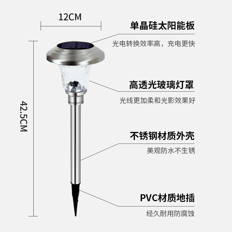 Cross-Border Hot Selling Solar Lawn Lamp Ground Plug Lamp New Outdoor Courtyard Waterproof Garden Decorative Lamp Light and Shadow Lamp