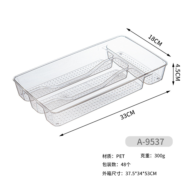 Household Simple Plastic Drawer Storage Box DIY Clutter Organizing Box High Transparent Pet Tableware Stationery Organizing Box