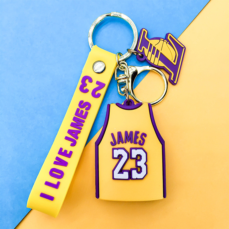 New Creative Men & Women Trendy Personalized Kobe Jersey Keychain Basketball Ornaments Bag Ornaments Small Gift Pendant