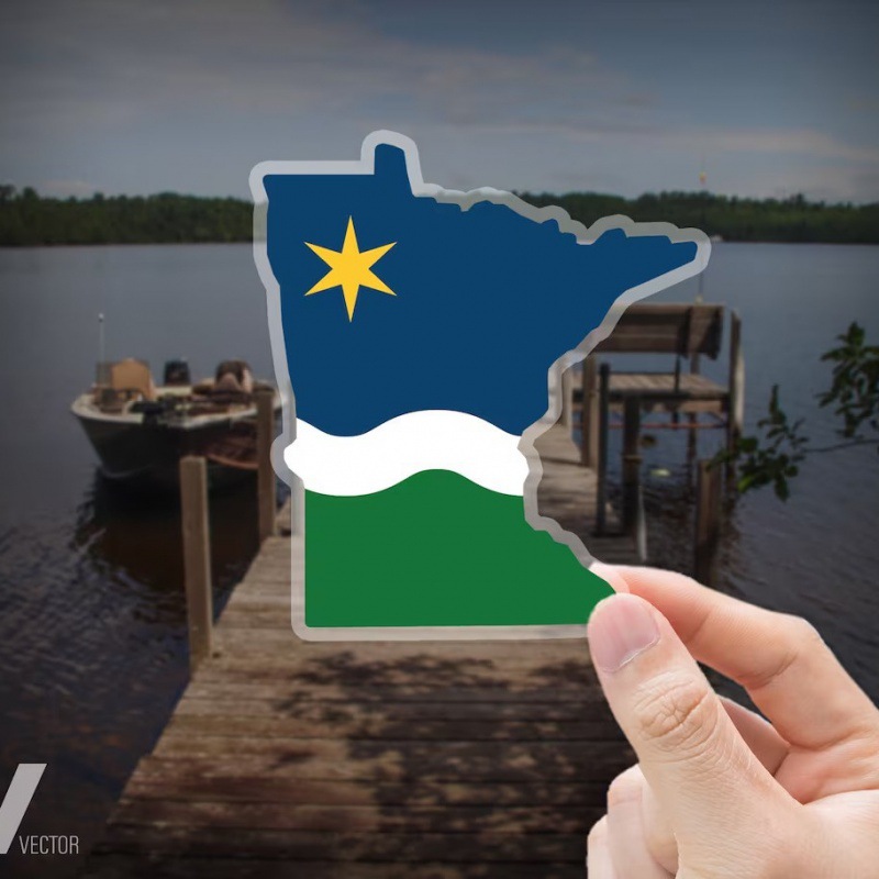 外贸跨境热销美国明尼苏达州贴纸创意美国地区选举州旗贴纸批发