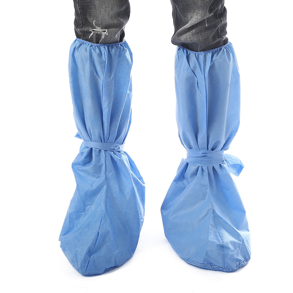 新款防护隔离高筒靴套 一次性加厚防护隔离鞋套防滑束口脚套批发