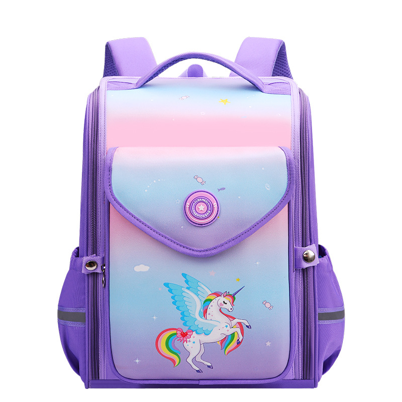 New Gradient One-Piece Three-Piece Primary School Student Schoolbag Grade 1-6 Boy Spine Protection Children Schoolbag Girl