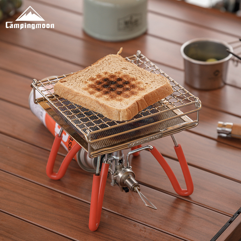 Coleman Outdoor Camping 304 Stainless Steel Folding Toast Baking Net Uniform Baking Card-Type Gas Stove Barbecue Net