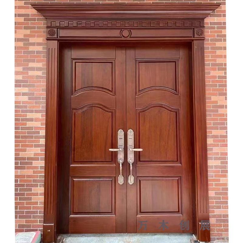 原木双开门缅甸柚木别墅大门沙比利双开门菠萝格入户门橡木进户门