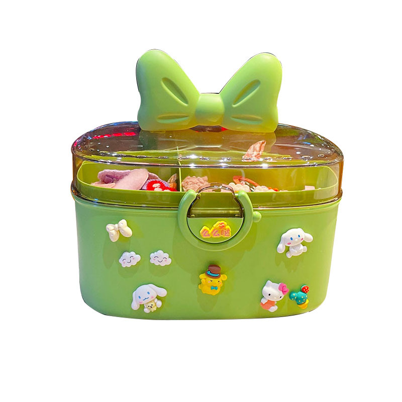 Children's Hair Accessory Organizer Desktop Girls' Baby Dressing Table Finishing Cute Rubber Band Hair Clip Jewelry Box