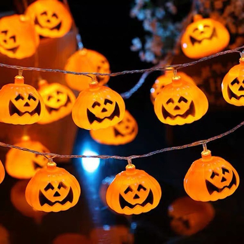 Bar Atmosphere Set Led Colored Lamp Lighting Chain Usb Ghost Face Decoration Ghost Festival Halloween Battery Box Pumpkin Lighting Chain