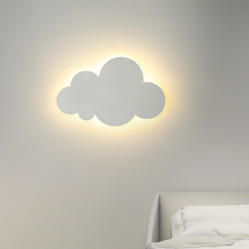 Cloud Wall Lamp Nordic Instagram Style Creative Minimalist Bedside Lamp Modern Minimalist Boys and Girls Children's Room Bedroom Wall Lamp