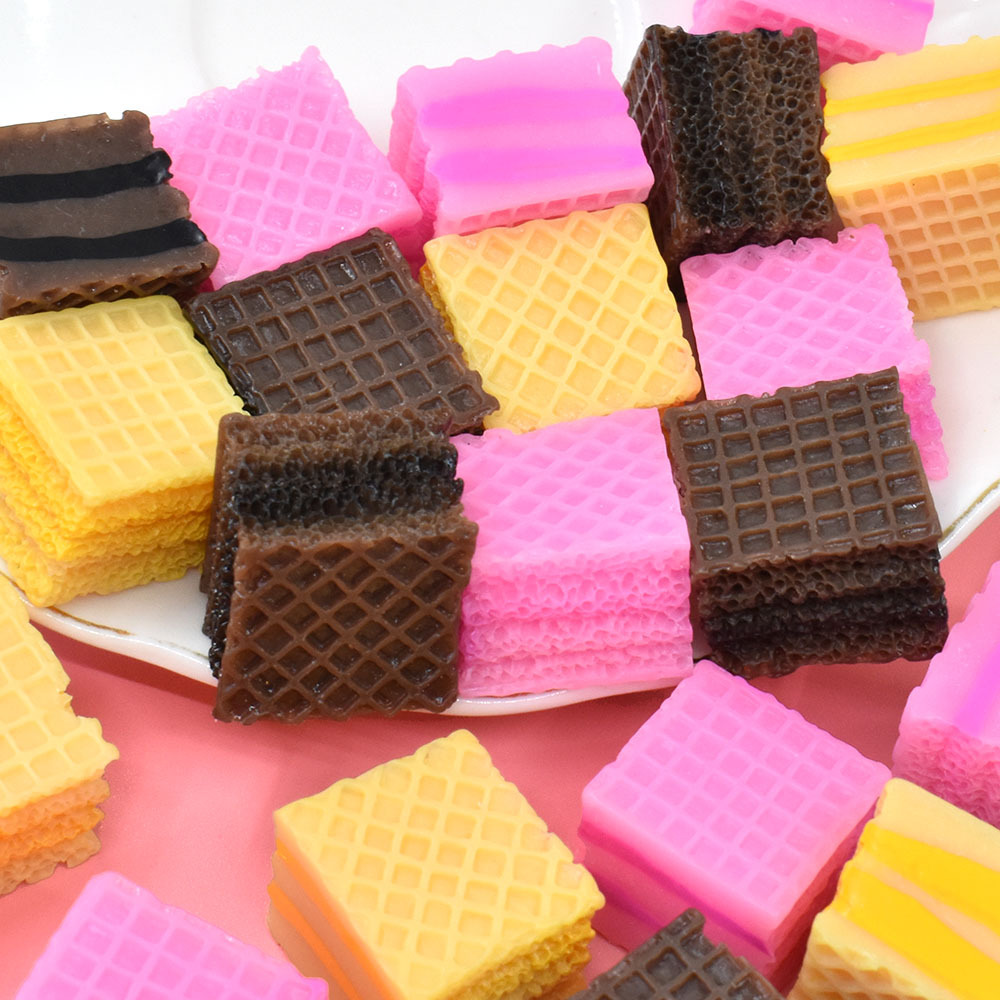 手机壳diy装饰材料方形夹心威化饼干树脂食玩蛋糕配件-e4