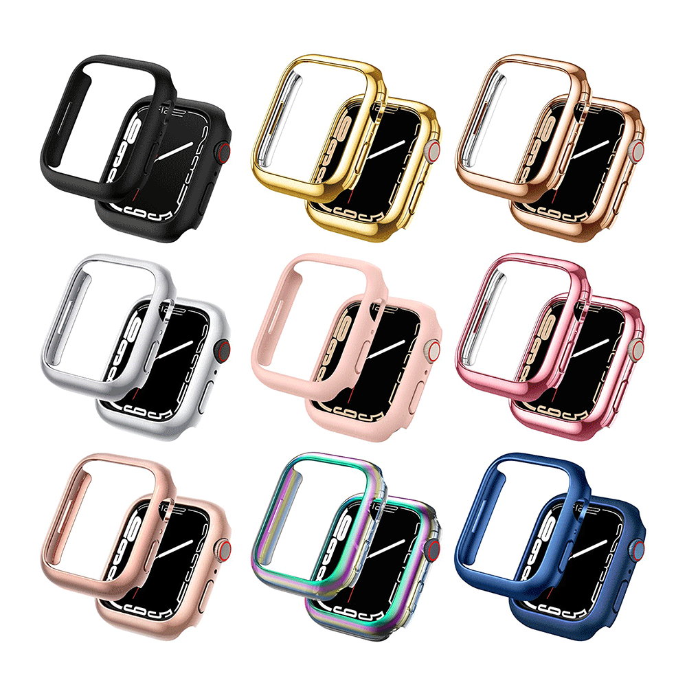 适用apple watch7代苹果手表保护壳 41mm45mm pc手表保护套半包壳