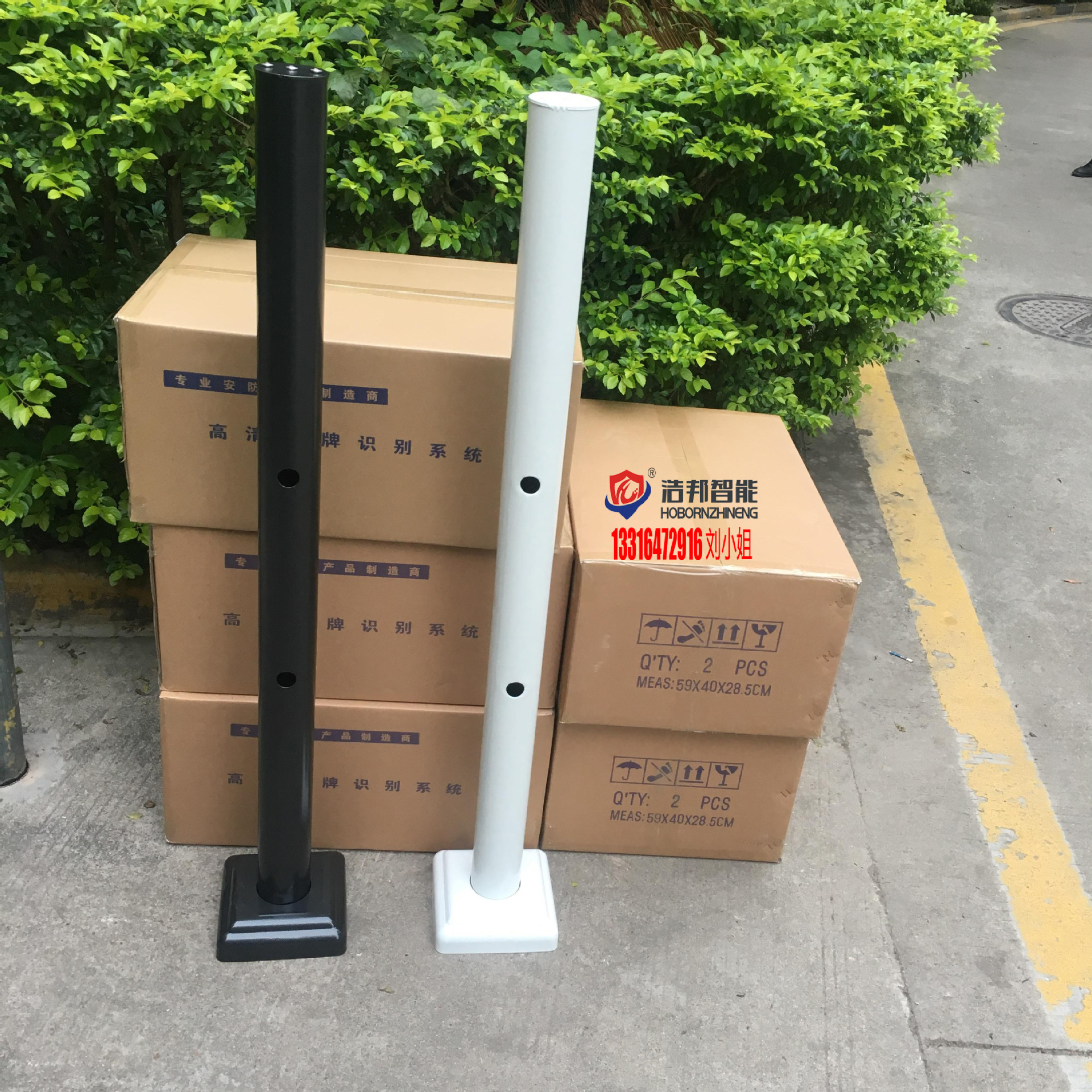 停车场立杆 海康大华车牌识别立柱 照车牌摄像机伸缩立柱0.6-2.5m