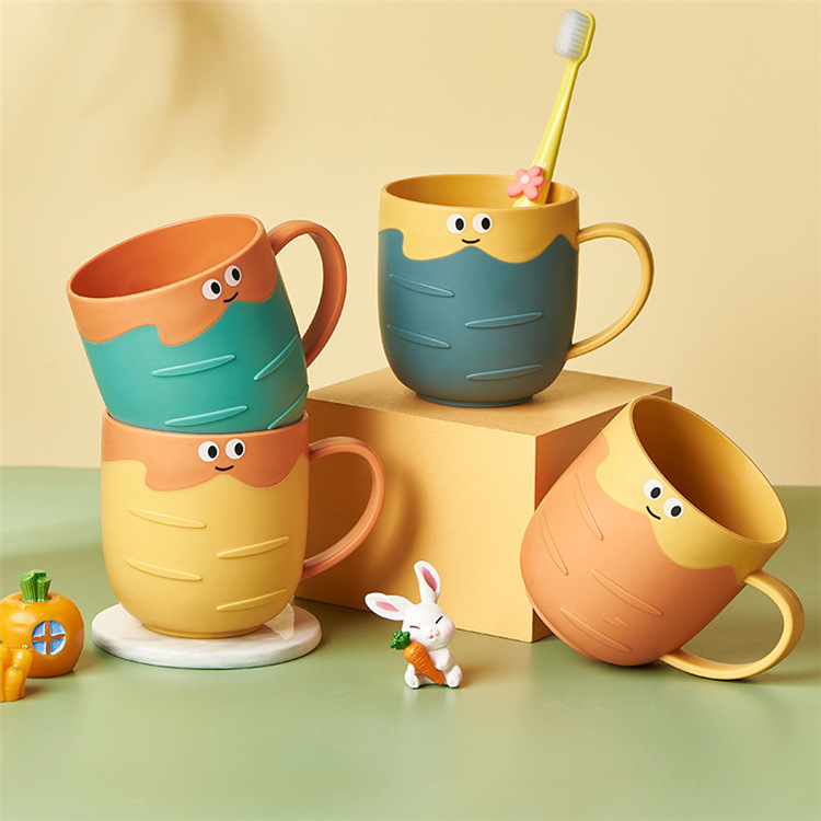 Creative Children's Cartoon Strawberry Gargle Cup Student Bedroom Plastic Cup Household Cute Color Matching Tooth Cup 0652