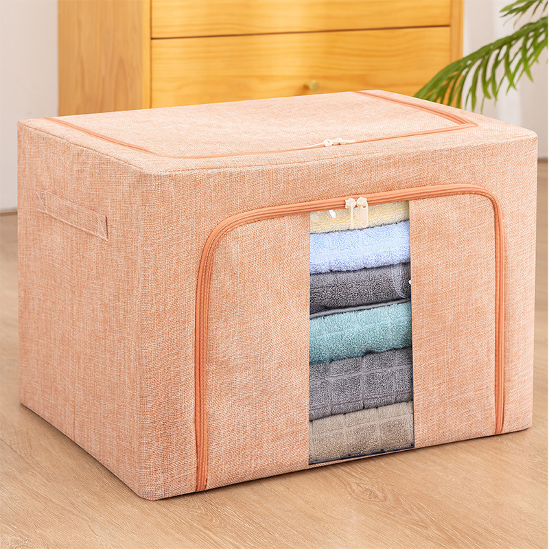 Cotton and Linen Cloth Storage Box Waterproof Moisture-Proof Clothes Quilt Sorting Box for Collection Foldable Wardrobe Storage Box Wholesale