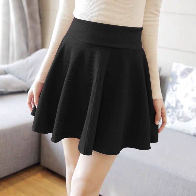 半身喇叭裙半身裙中长款春秋冬百搭2021新款大码胖mm高腰显可代发