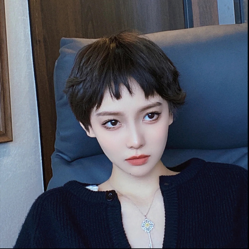 假发女短发bobo头狗啃刘海波波头蓬松修脸帅气时尚假发套6269