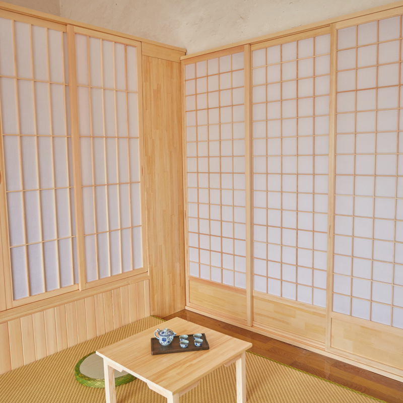 和室格子门榻榻米衣柜门障子门实木移门推拉门日式地台门木质门