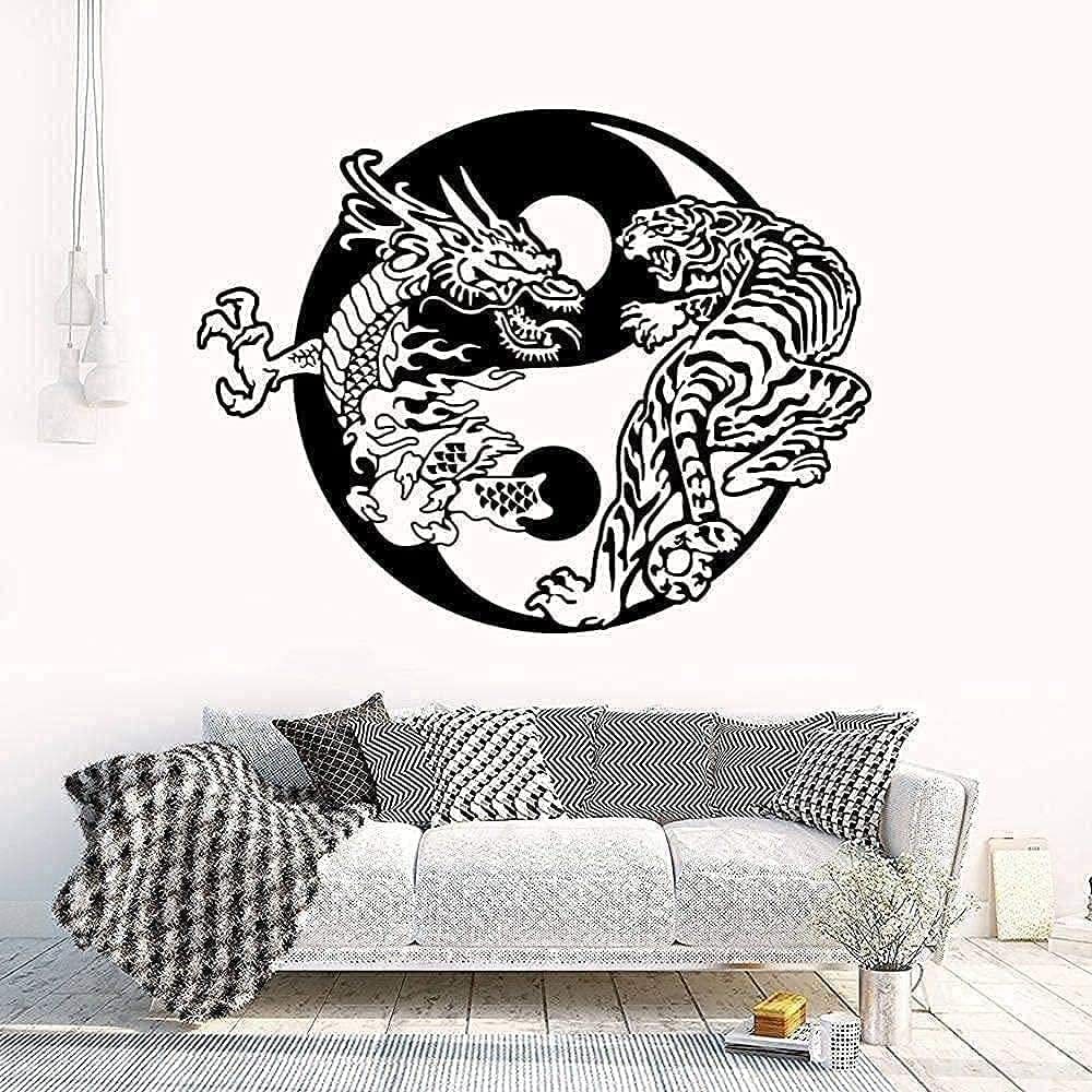 龙虎太极艺术墙贴图案客厅贴纸跨境名画蒙娜丽莎水杯行李