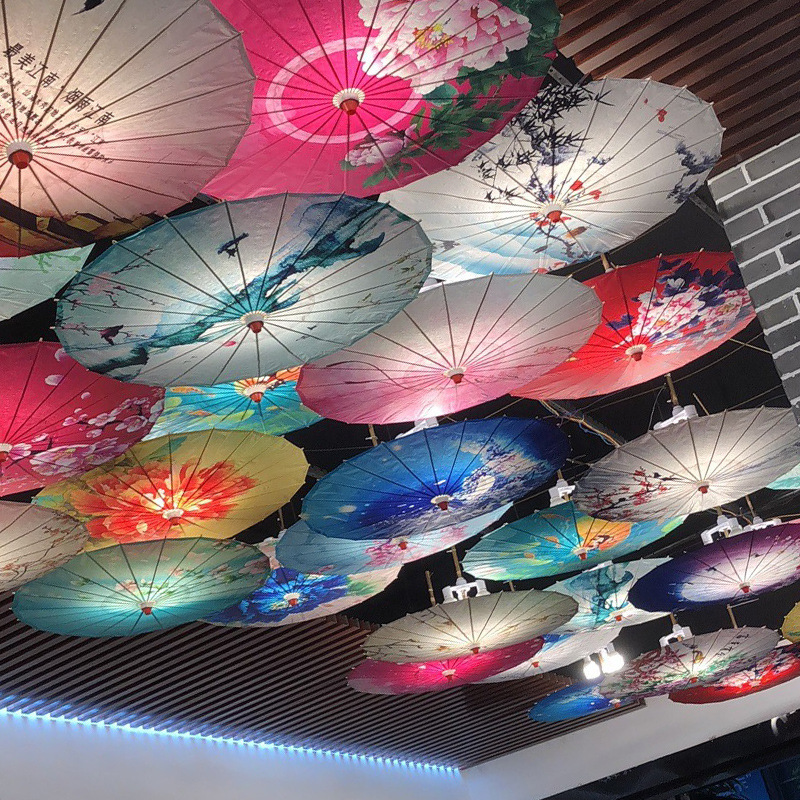 油纸伞吊顶装饰伞灯吊灯中国风室内中式日式火锅店日料店户外伞
