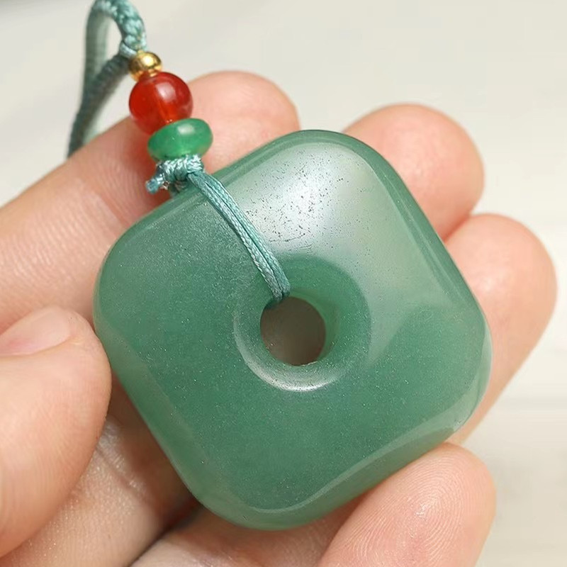 东陵玉新疆白玉平安扣diy散珠金丝玉玉石配件批发