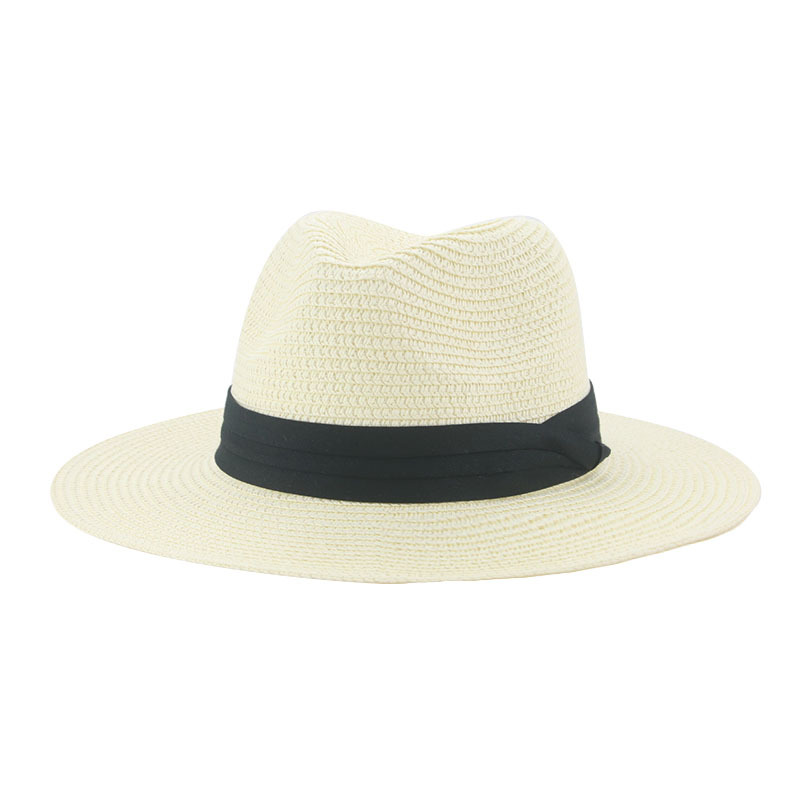 Spring and Summer Hot Sale Beach Hat Tri-Fold with Panama Straw Hat New Wide Brim Top Hat Sun-Proof Jazz
