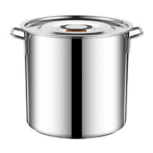 304不锈钢桶食品级圆桶带盖大容量卤水汤锅50熬汤桶商用顺丰跨境