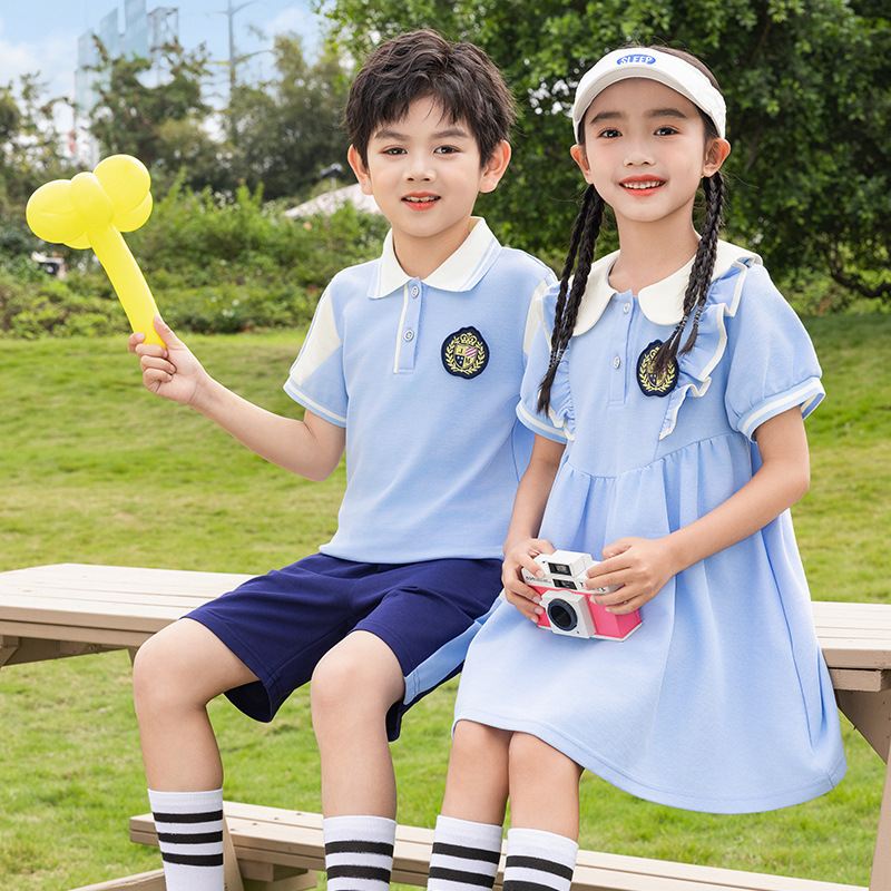 2024夏季新款童装 男女童韩版短袖两件套 儿童园服校服套装-阿里巴巴