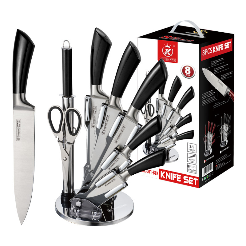 Foreign Trade Knife Set Kitchen Stainless Steel Chef Knife Hollow Handle Knife Set 8-Piece Set Combination Gift Knife Set in Stock