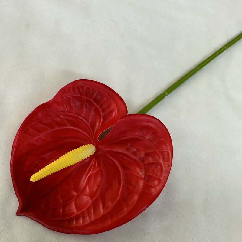 Meichun Small Anthurium Andraeanum Lind Artificial Green Plant Home Single Small Anthurium Andraeanum Lind Flower Arrangement Accessories Soft Glue Artificial Flower