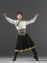 新款藏族舞蹈演出服男士套装少数民族服装艺考训练服练功服考级服